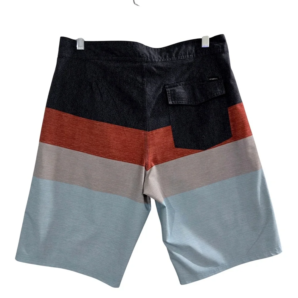 O'Neill Board Shorts Size 32 Multicolor Striped Floral Surf Swim Trunks #1471